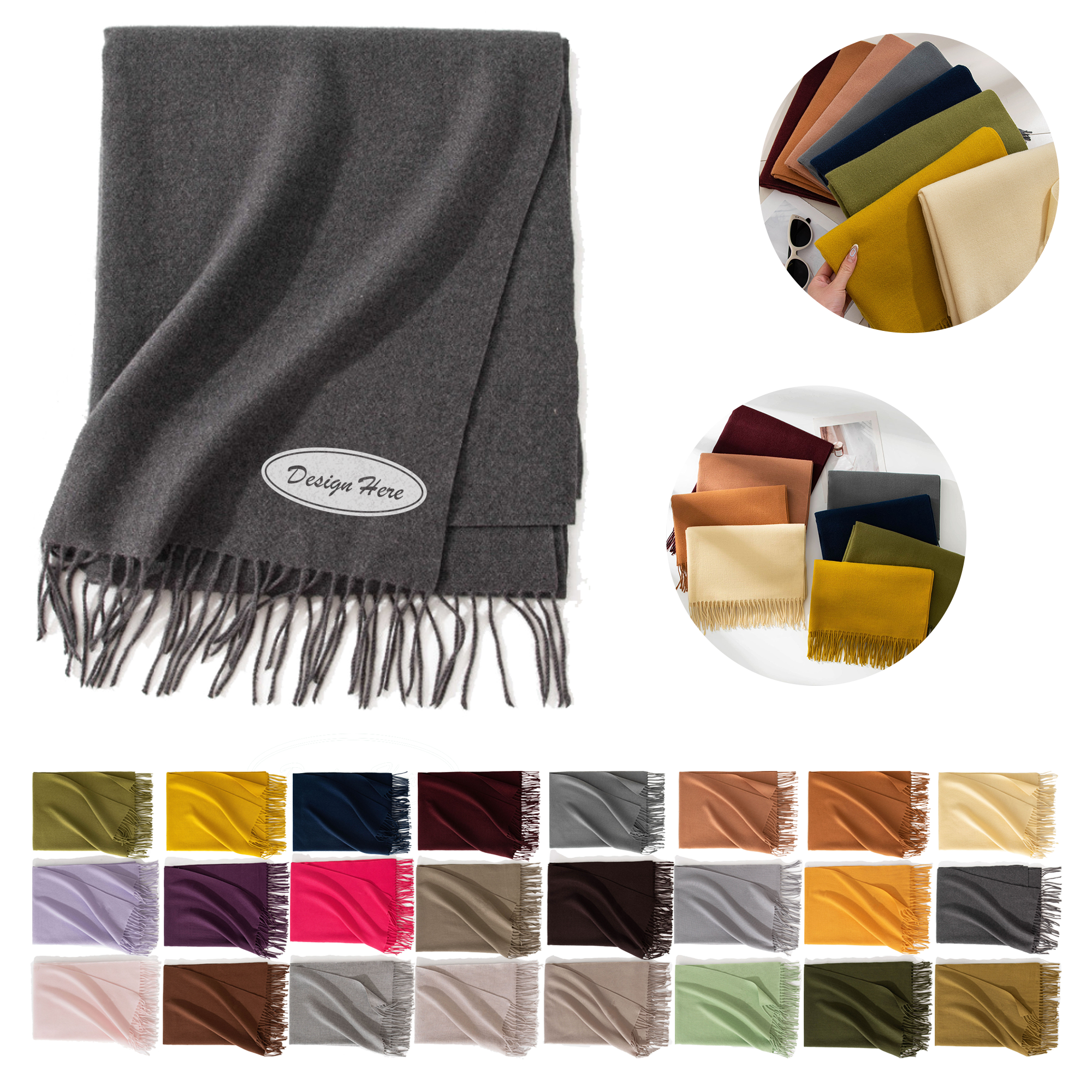 MOQ 50pcs Custom Logo Knit Scarf 4