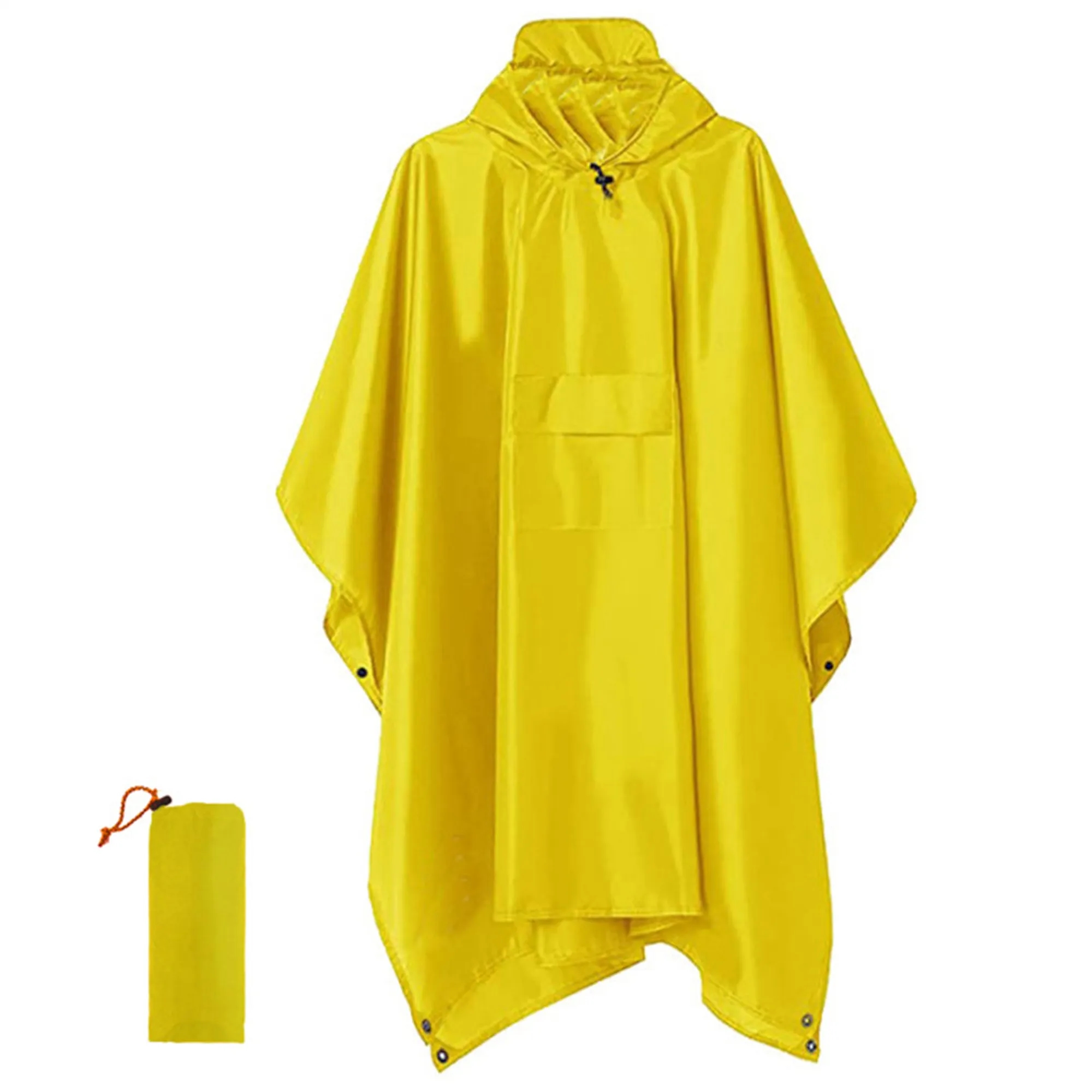 Drawstring Hooded Rain Poncho 14