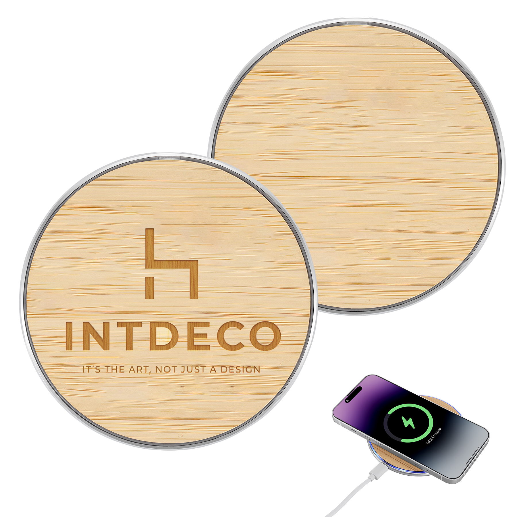 Bamboo 15W Wireless Charging Pad 24