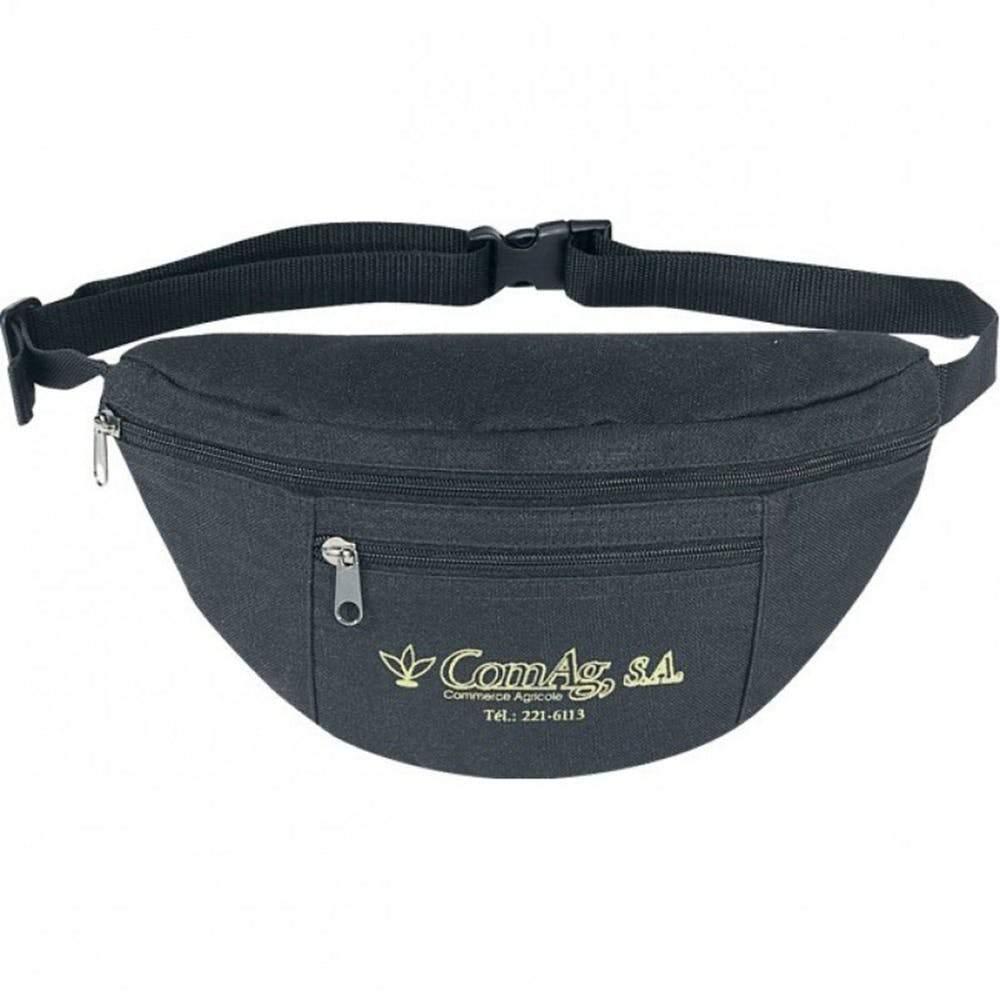 Poly Fanny Pack - Black Two Zippers No Logo 3