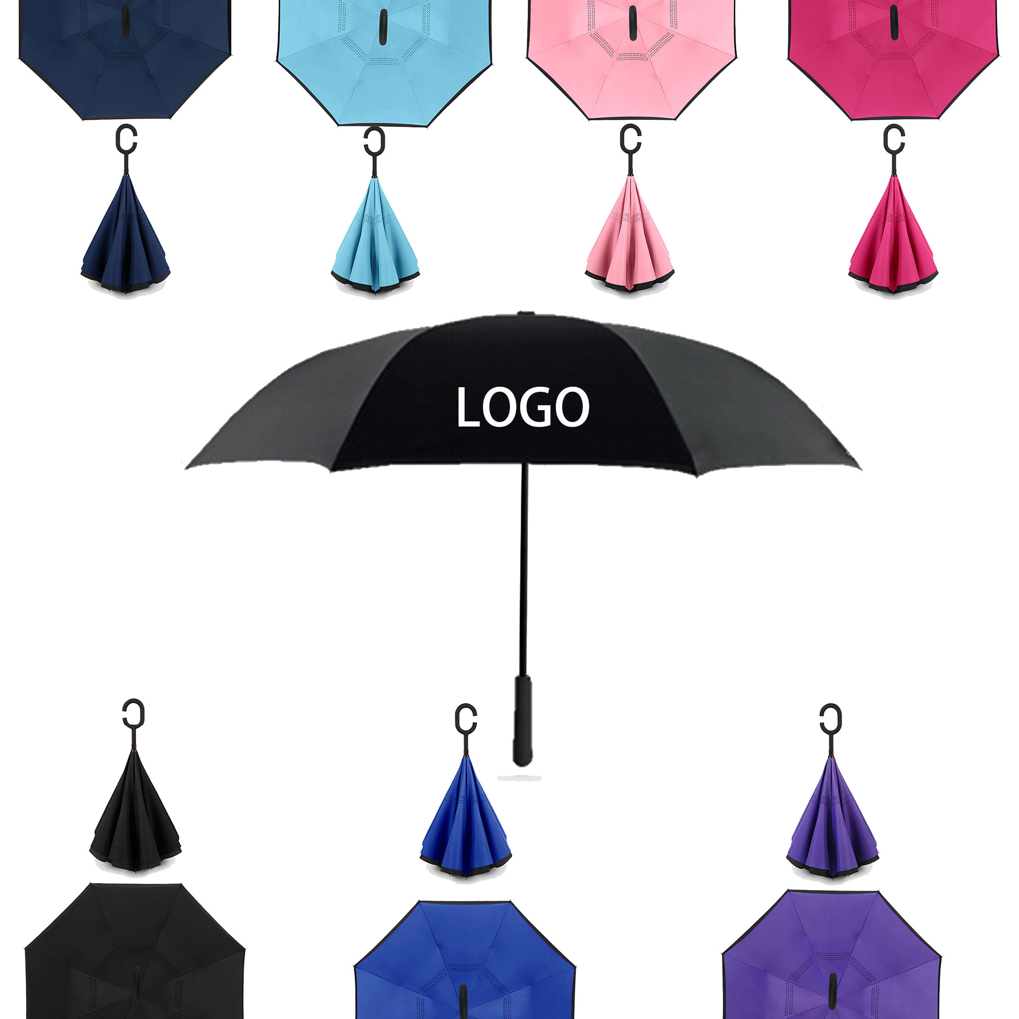 C-type Car Umbrella Dual-person Reverse Gift Ad Umbrella 5
