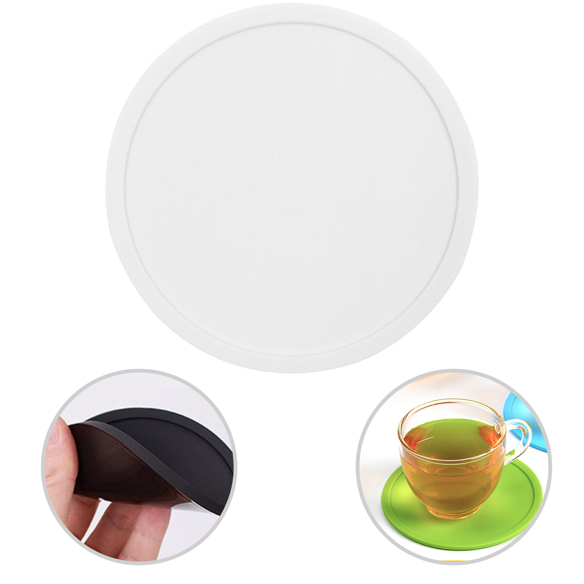Classic Round Silicone Coaster Set 11
