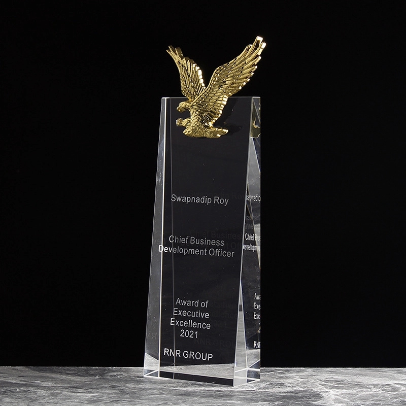 Engraved Logo Crystal Top Eagle Award