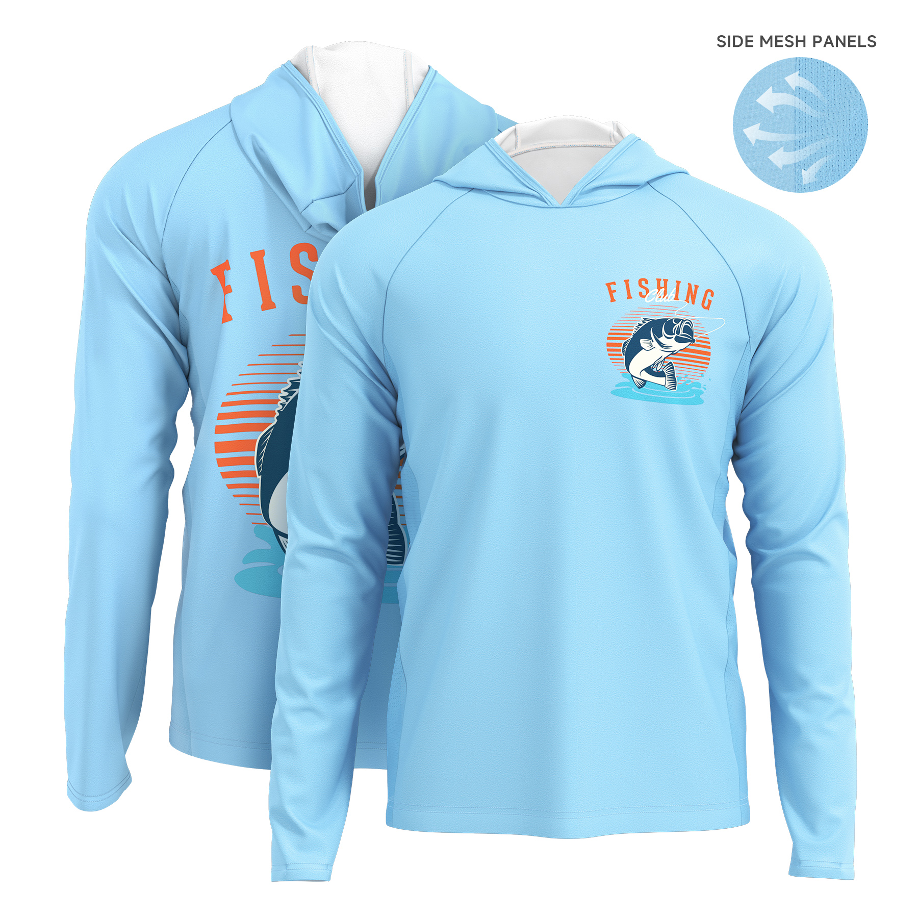 180 GSM UPF 50+ Sun Protection Fishing Hoodie T-Shirt