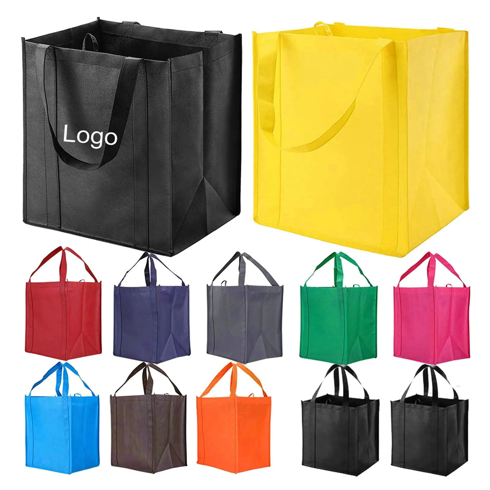 Reusable Big Reinforced Handle Grocery Bags 4