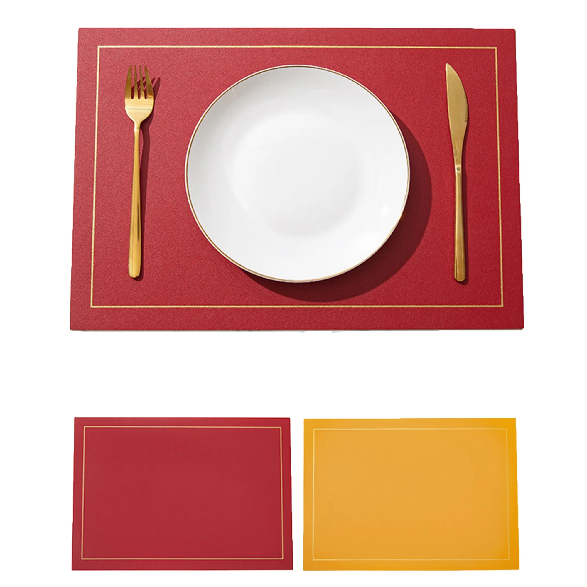 Square Leather Dining Mat 26