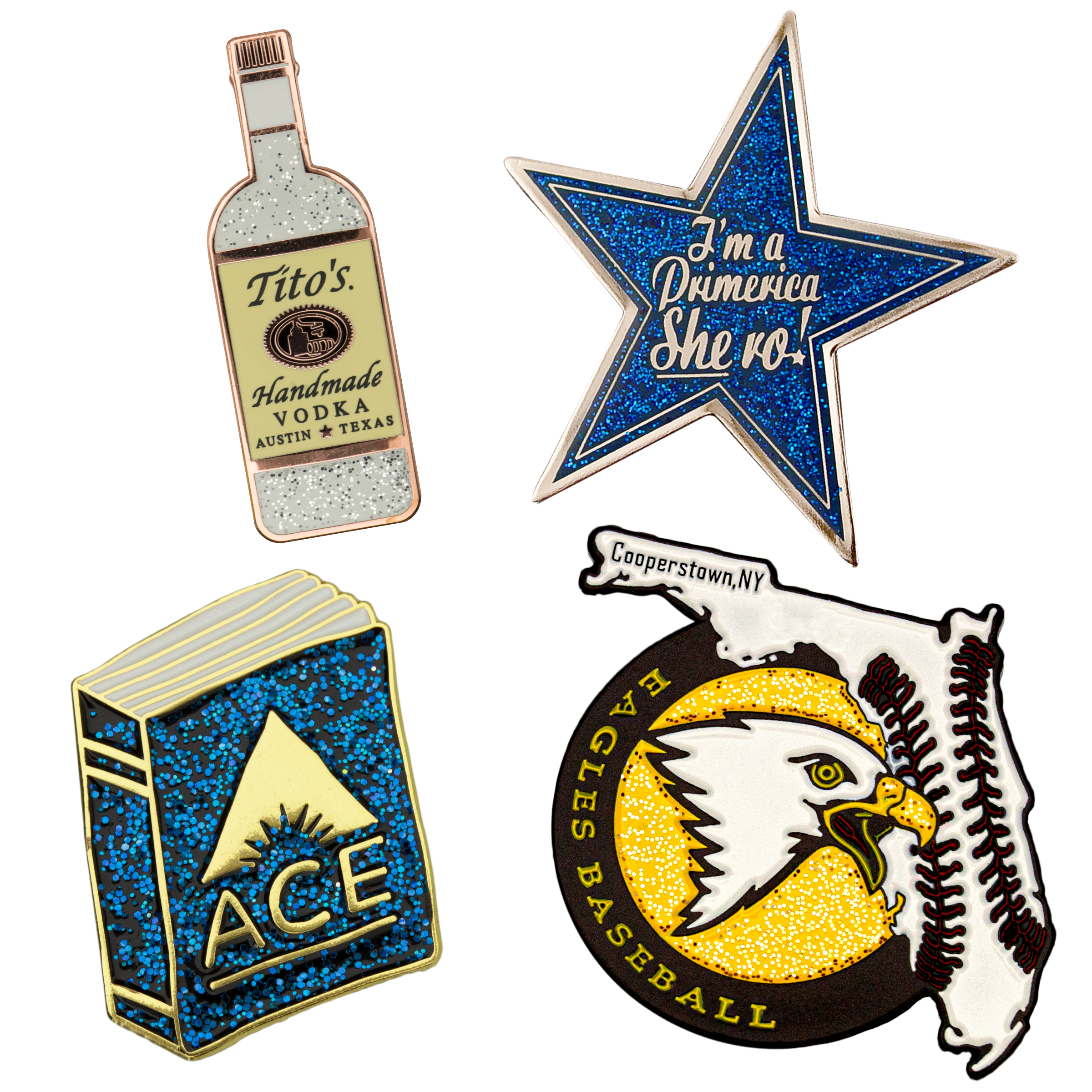 Glitter Enamel Lapel Pins