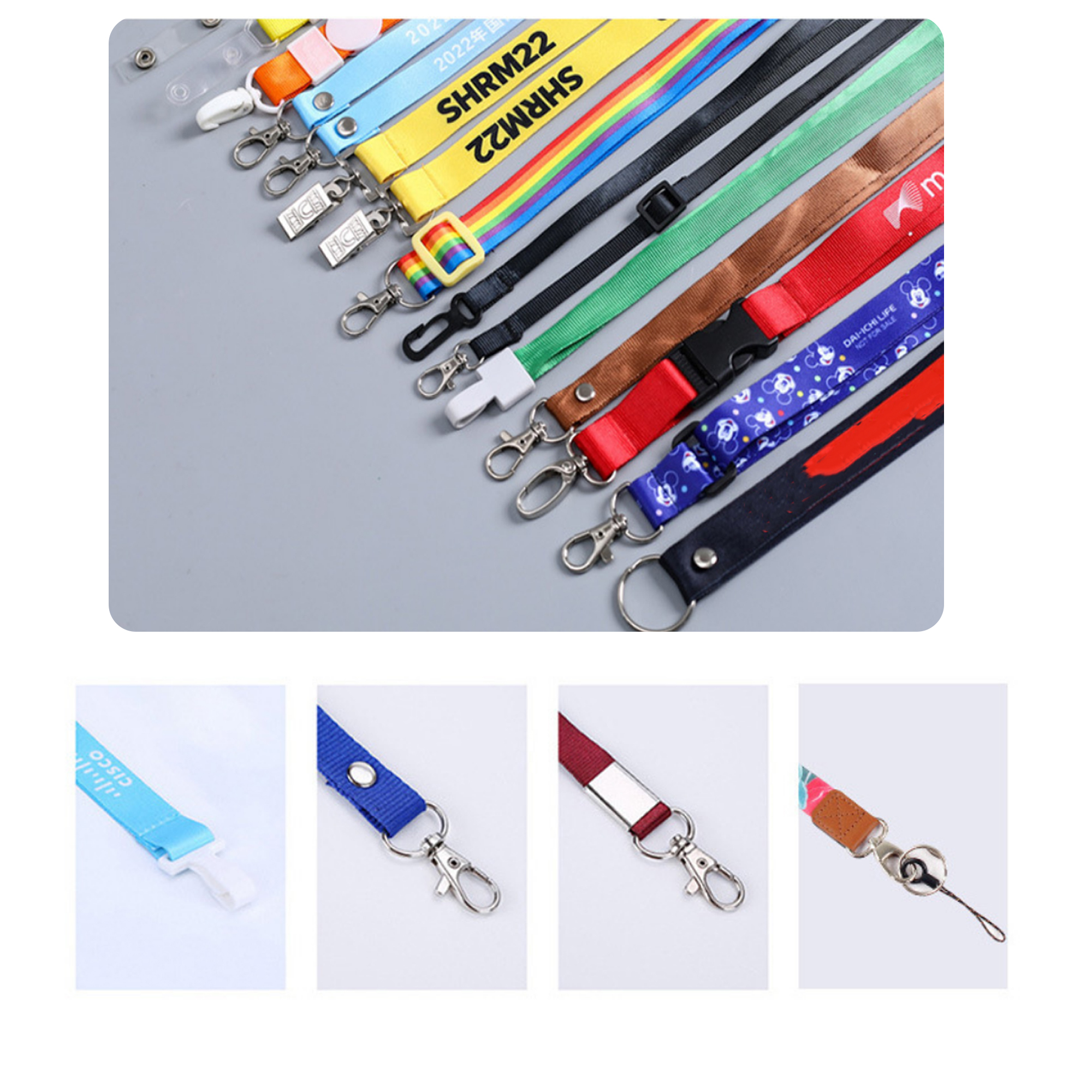 MOQ 300 PCS Stylish Custom Pantone Color Lanyard 6