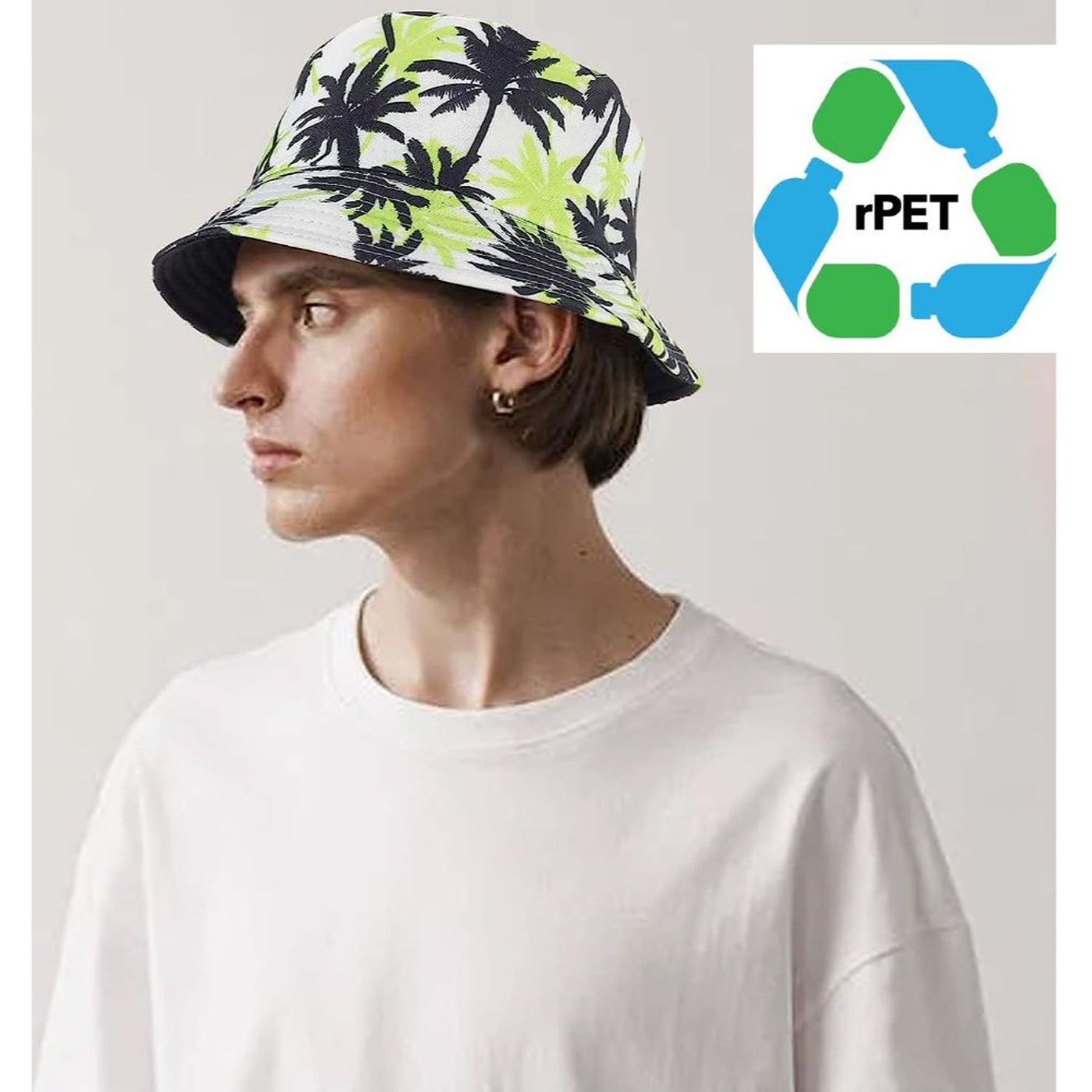 rPET Recycled 100% Polyester Sublimation Bucket Hat