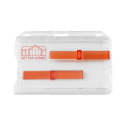 3.58" W x 2.46" H - Horizontal Rigid Card Holder (1 Color Imprint)
