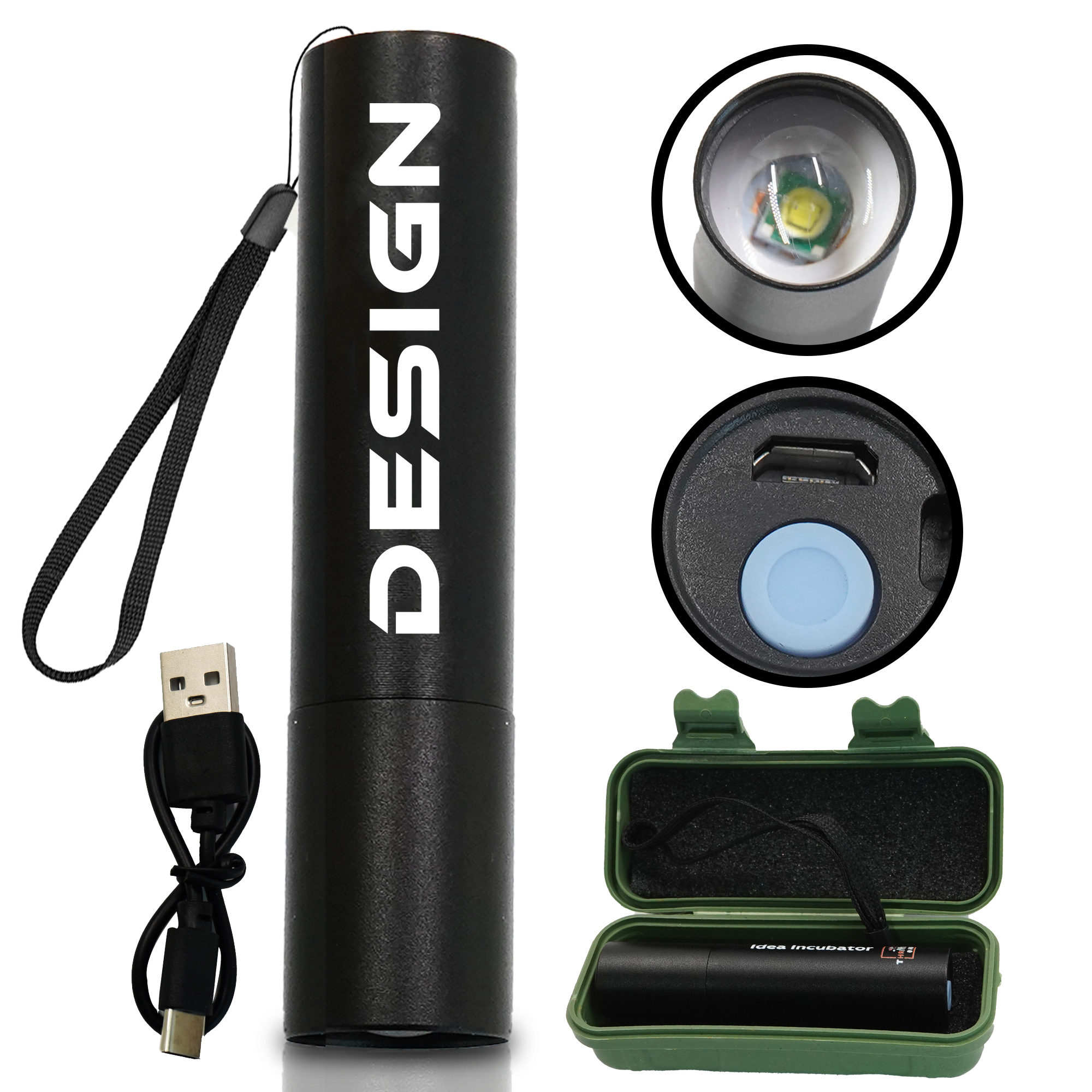 Aluminum Alloy Zoom Mini Flashlight