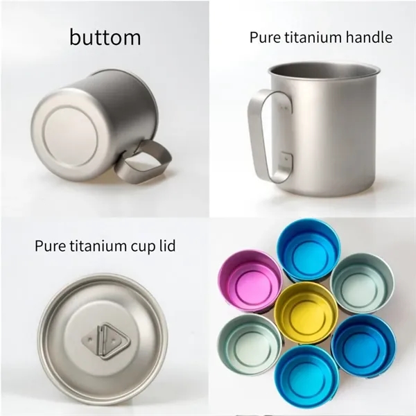 Camping Cup Pure Titanium with Tight lid 450/550/650/750ml for Commutes, Fitness and Travel 10
