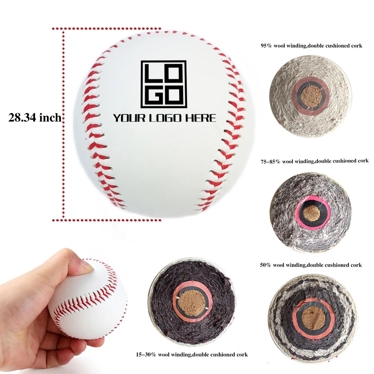 Official Size Popular Sport Baseball 4