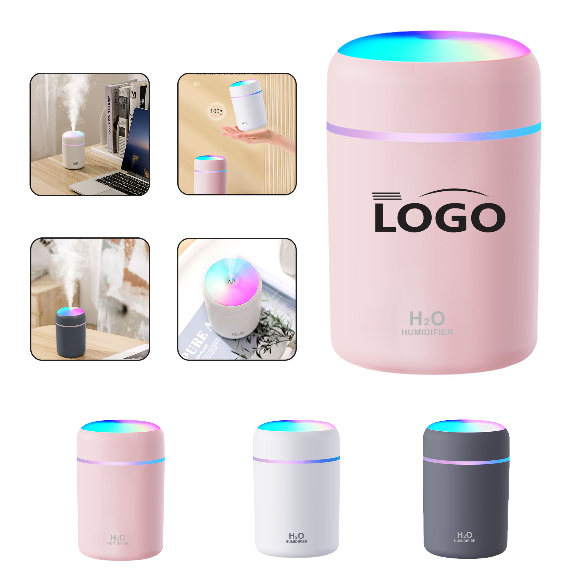 Mini Colorful Light Humidifier for Home Office 2