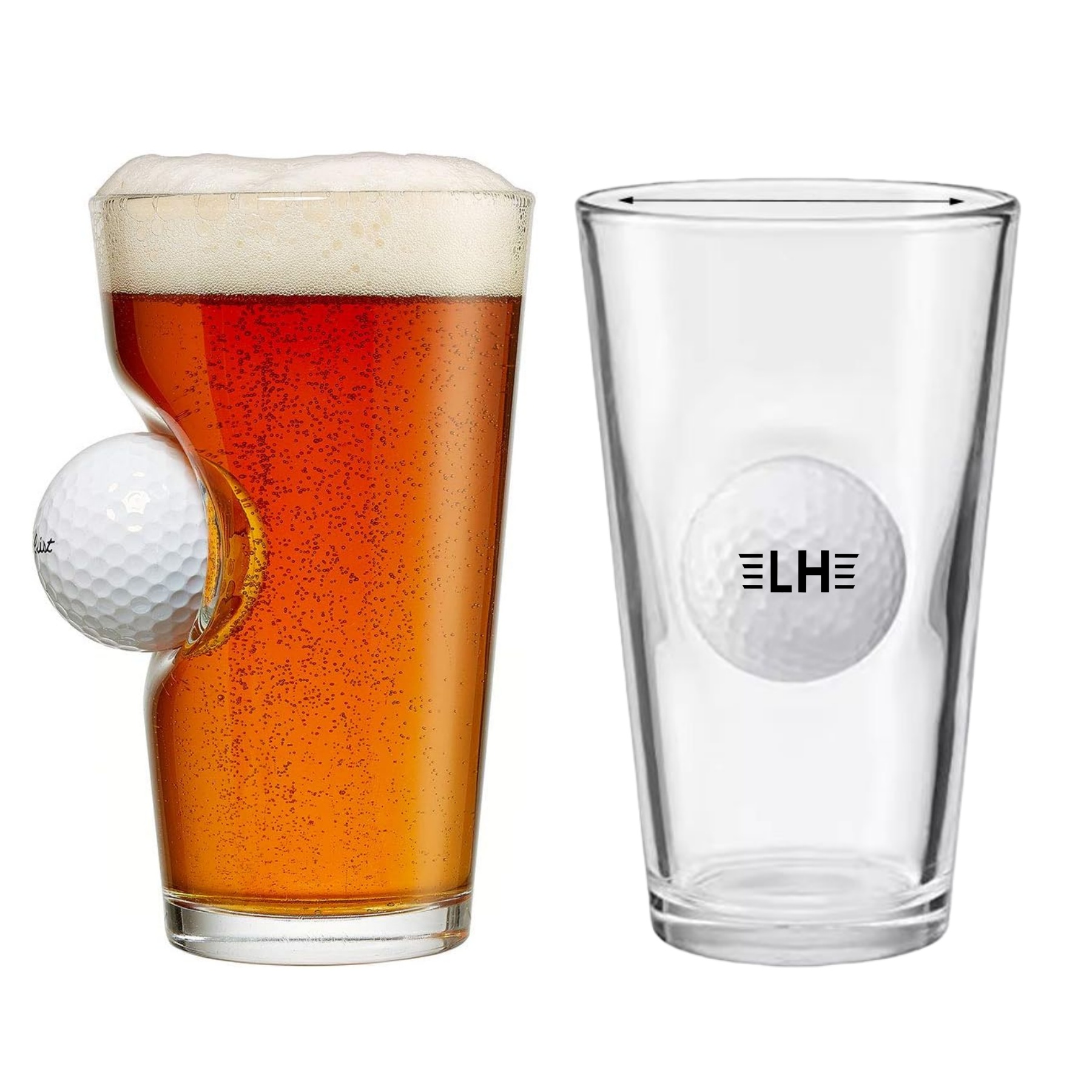 16Oz Golf Ball Pint Glass
