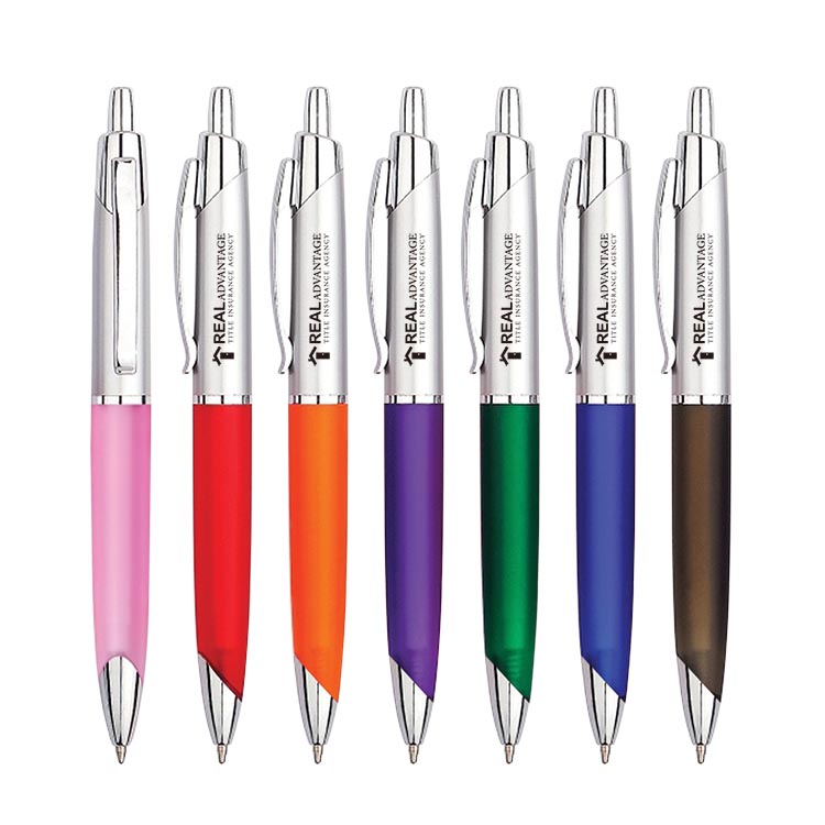 Half Tip Plastic Click Ballpoint Pen 18