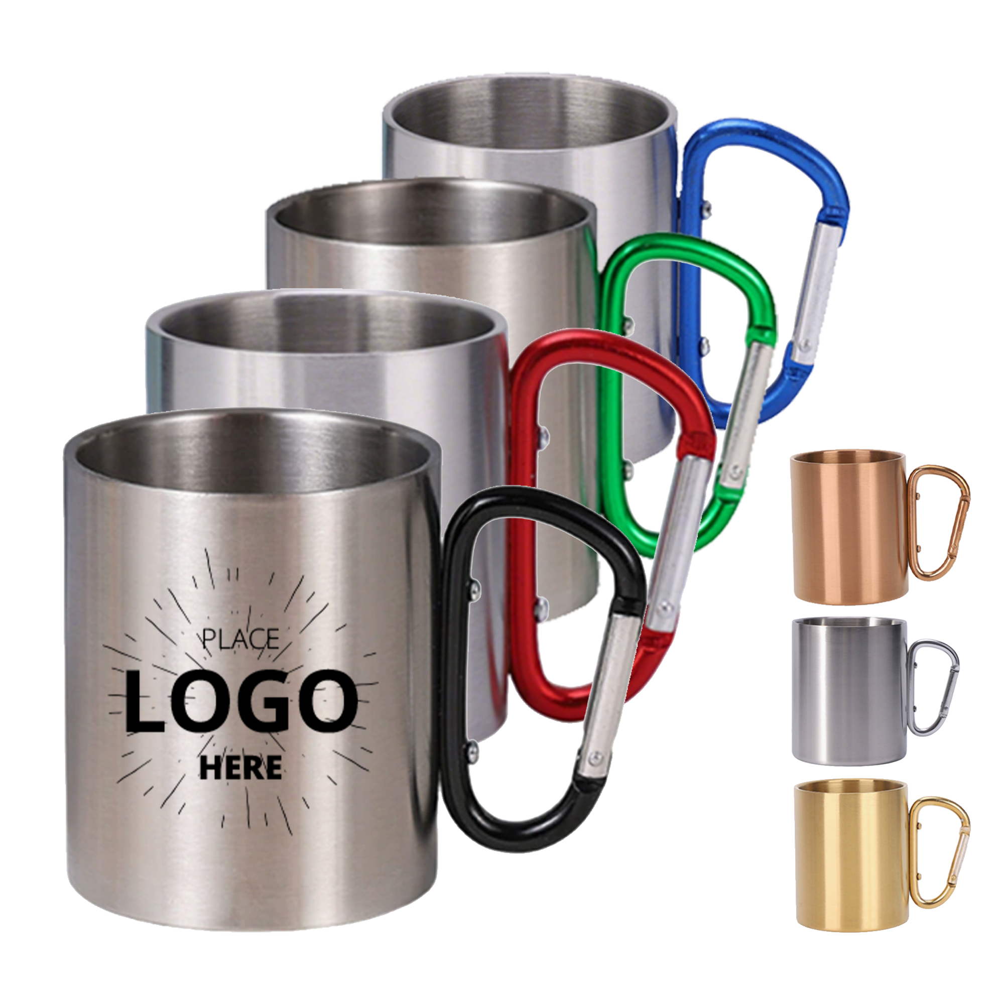 10 oz. Carabiner Handle Stainless Steel Mug 1