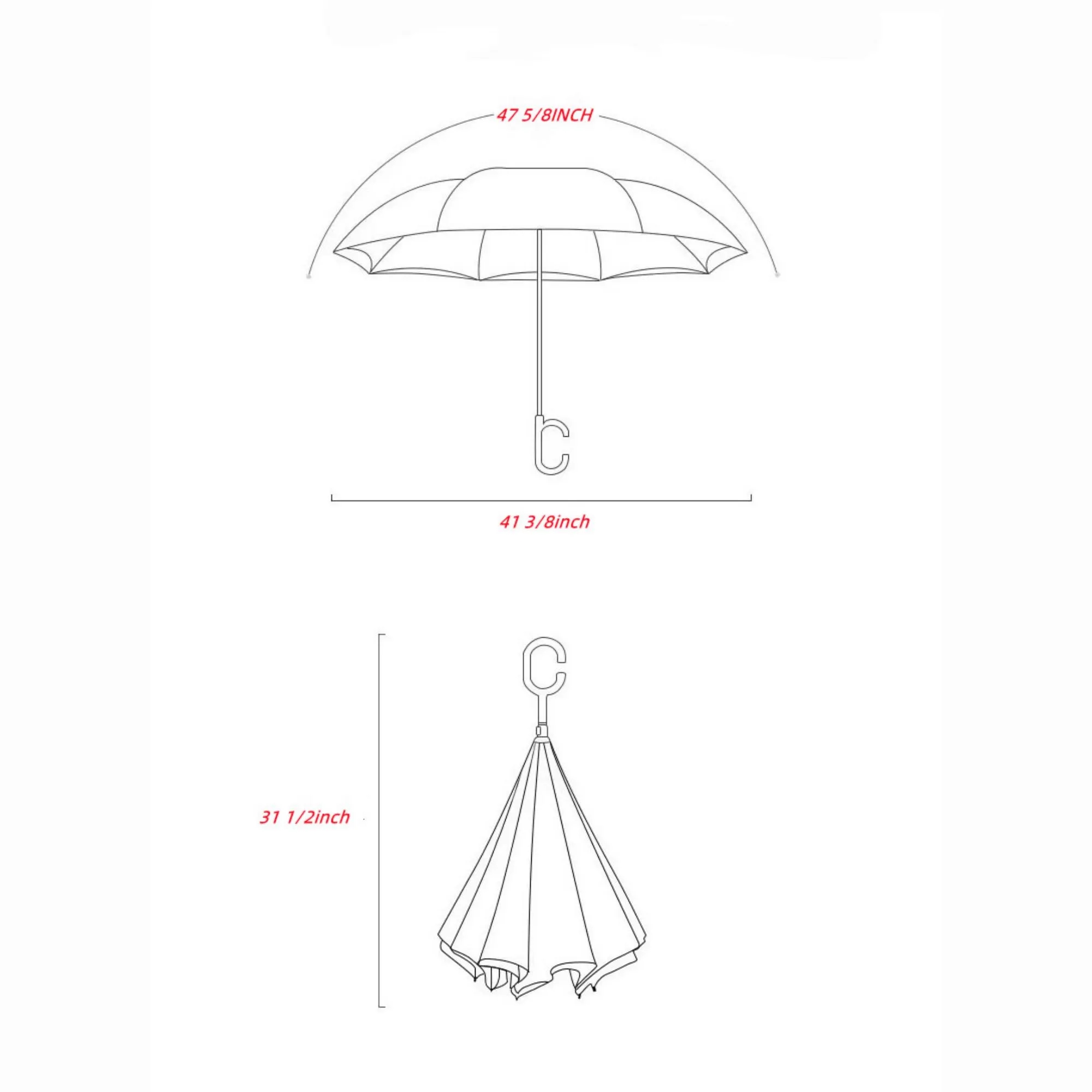 C Type Car Reverse Umbrella 8