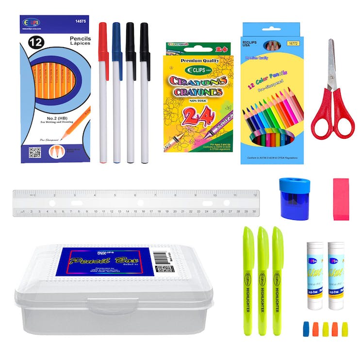 Middle School Supply Kits - Writing Supplies & Pencil Box