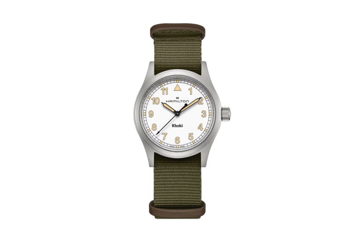 Hamilton Khaki Field Quartz Green Textile Strap Watch 4