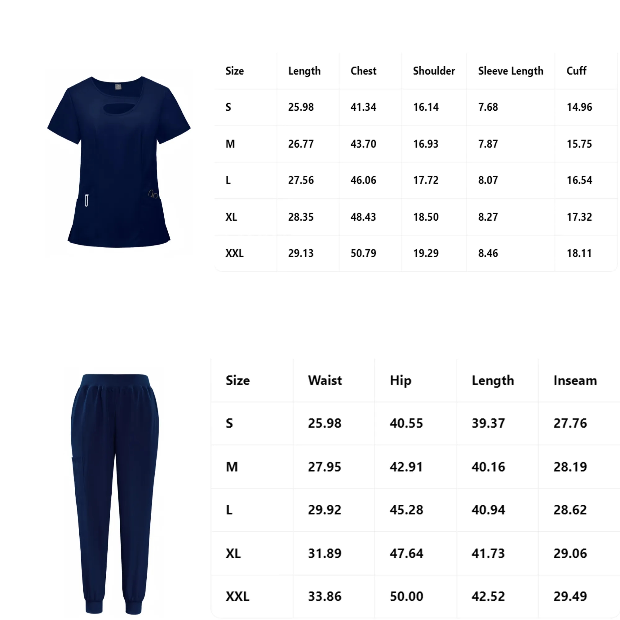 Comfortable Scrubs Set Women Stretchy Cutout Neck 9