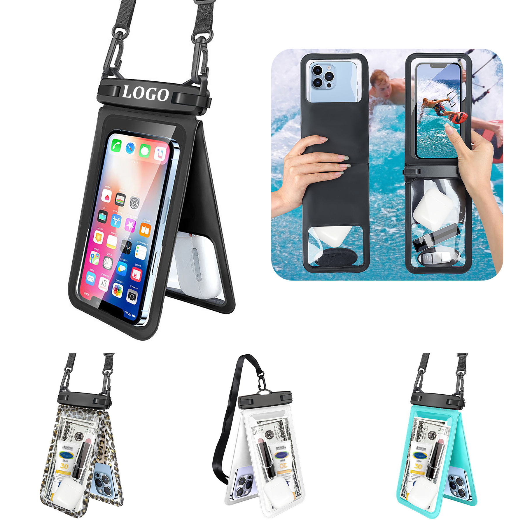 Double Waterproof Phone Pouch with Lanyard 2