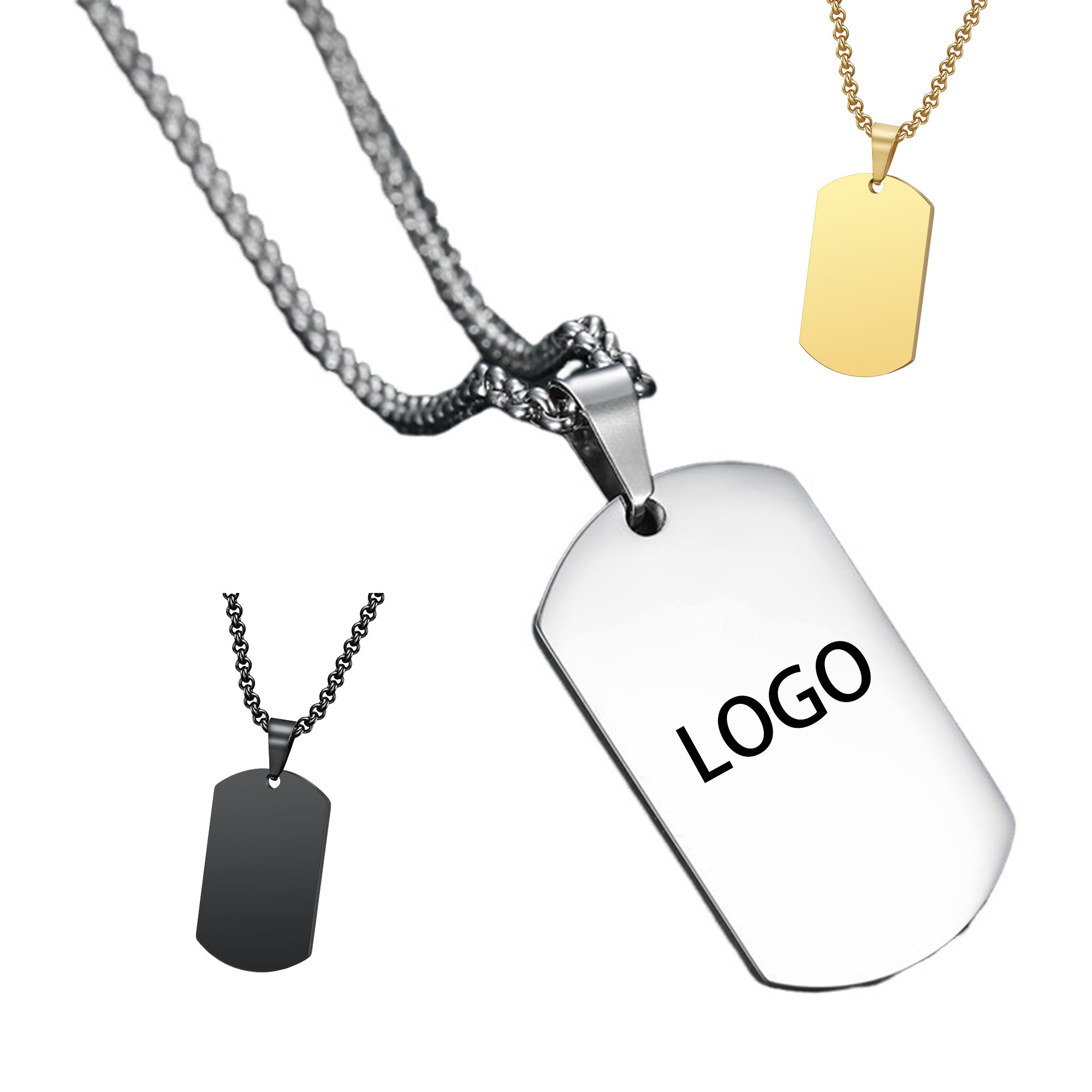 Stainless Steel Personalized Military Tag Necklace 1