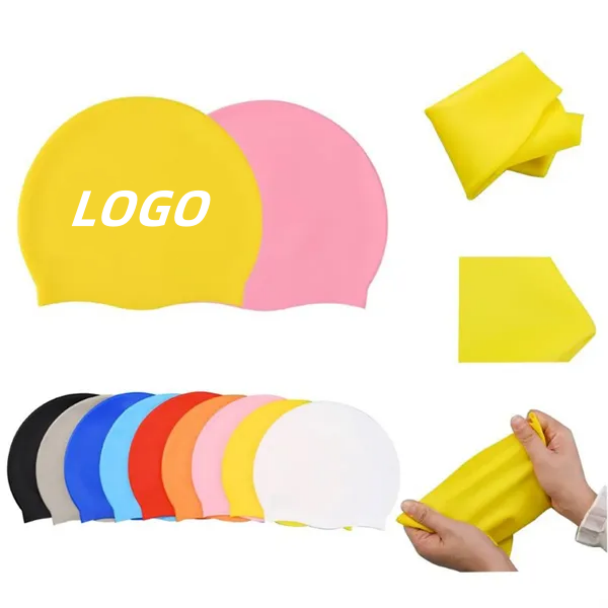 Colorful Adult Silicone Swimming Cap