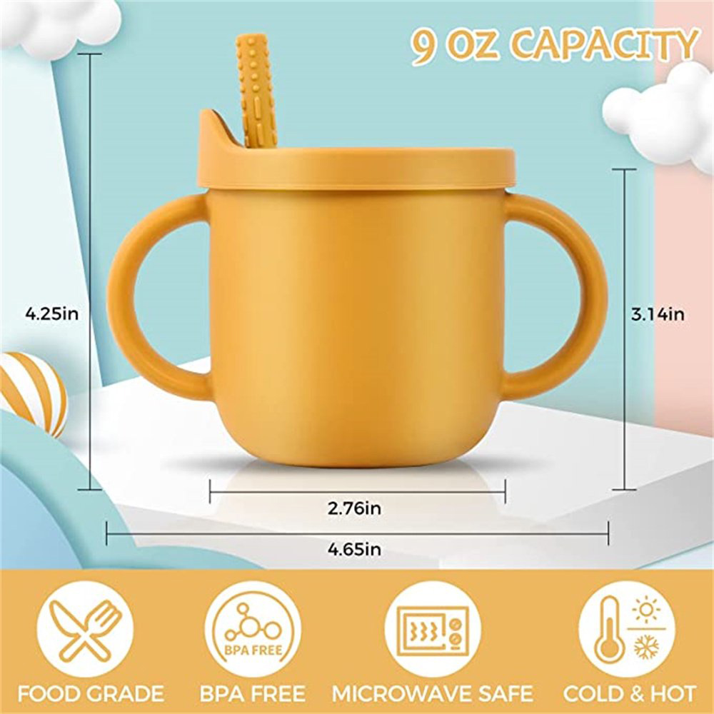 Baby silicone Straw Cup 6