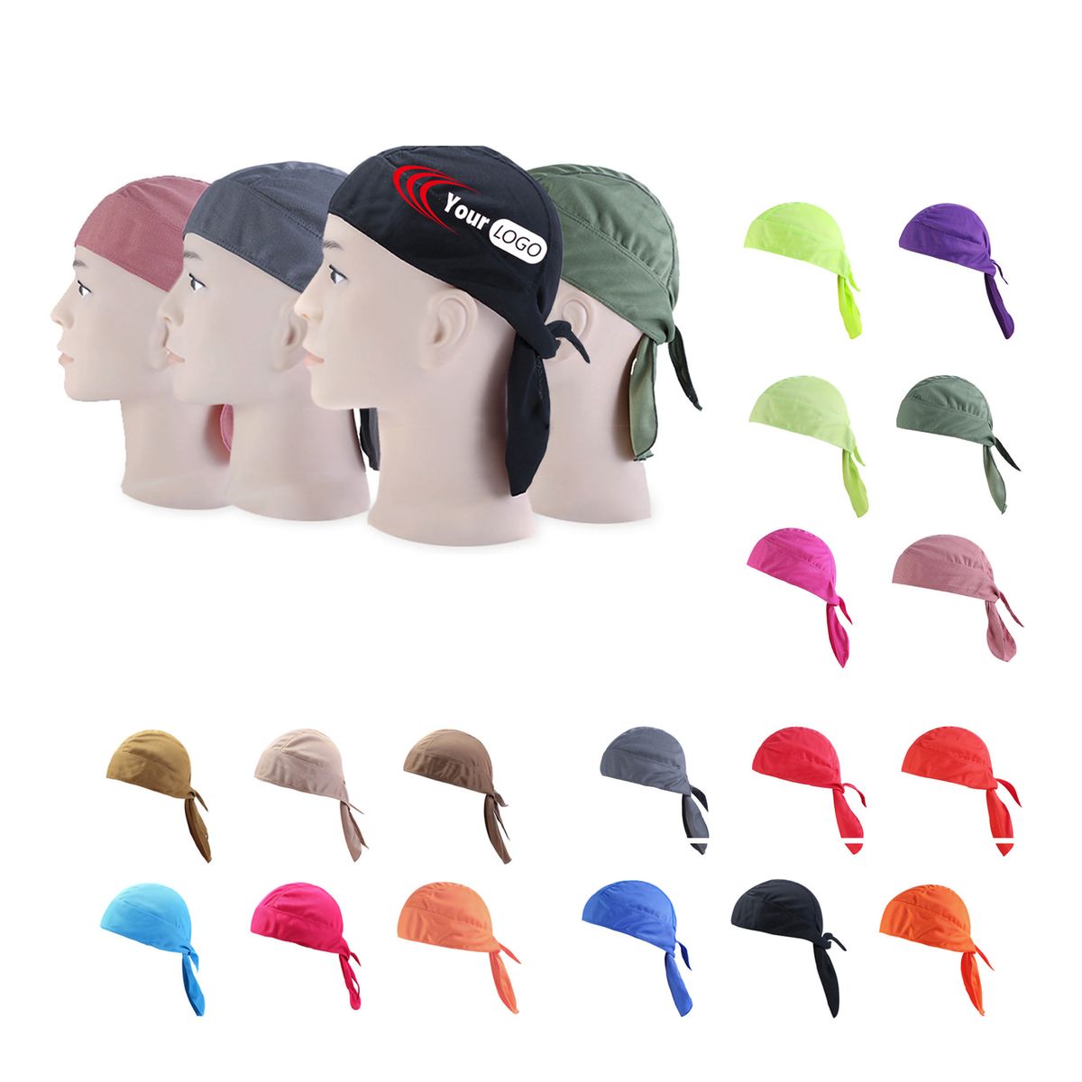 MOQ50 High-Quality Waves Headwraps Pirate Cap 16