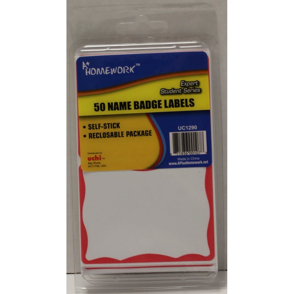Name Badges - Red Border 50 Pieces 3