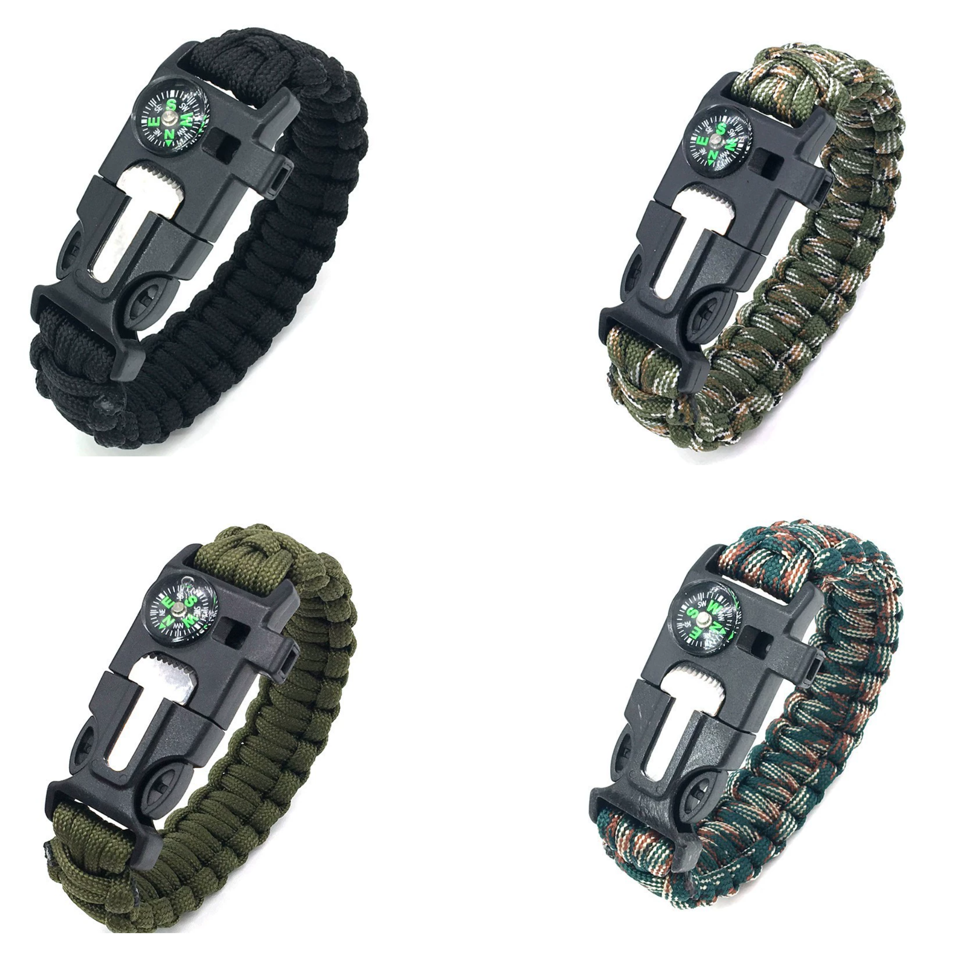 Wilderness Survival Bracelet With Flint And Compass 3