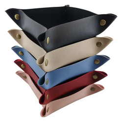 Leather Storage Basket Tray