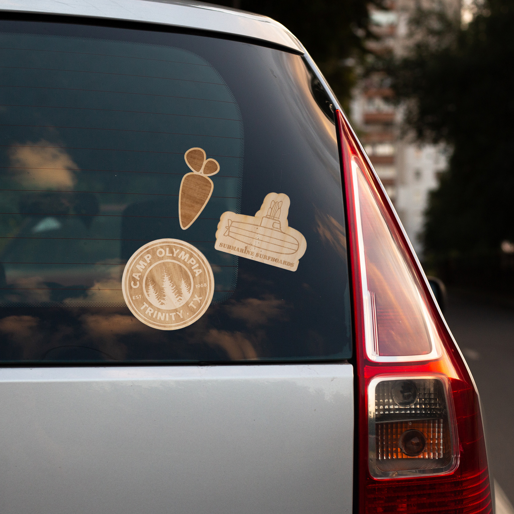 Custom Wood Sticker Between 9-16 sq inches