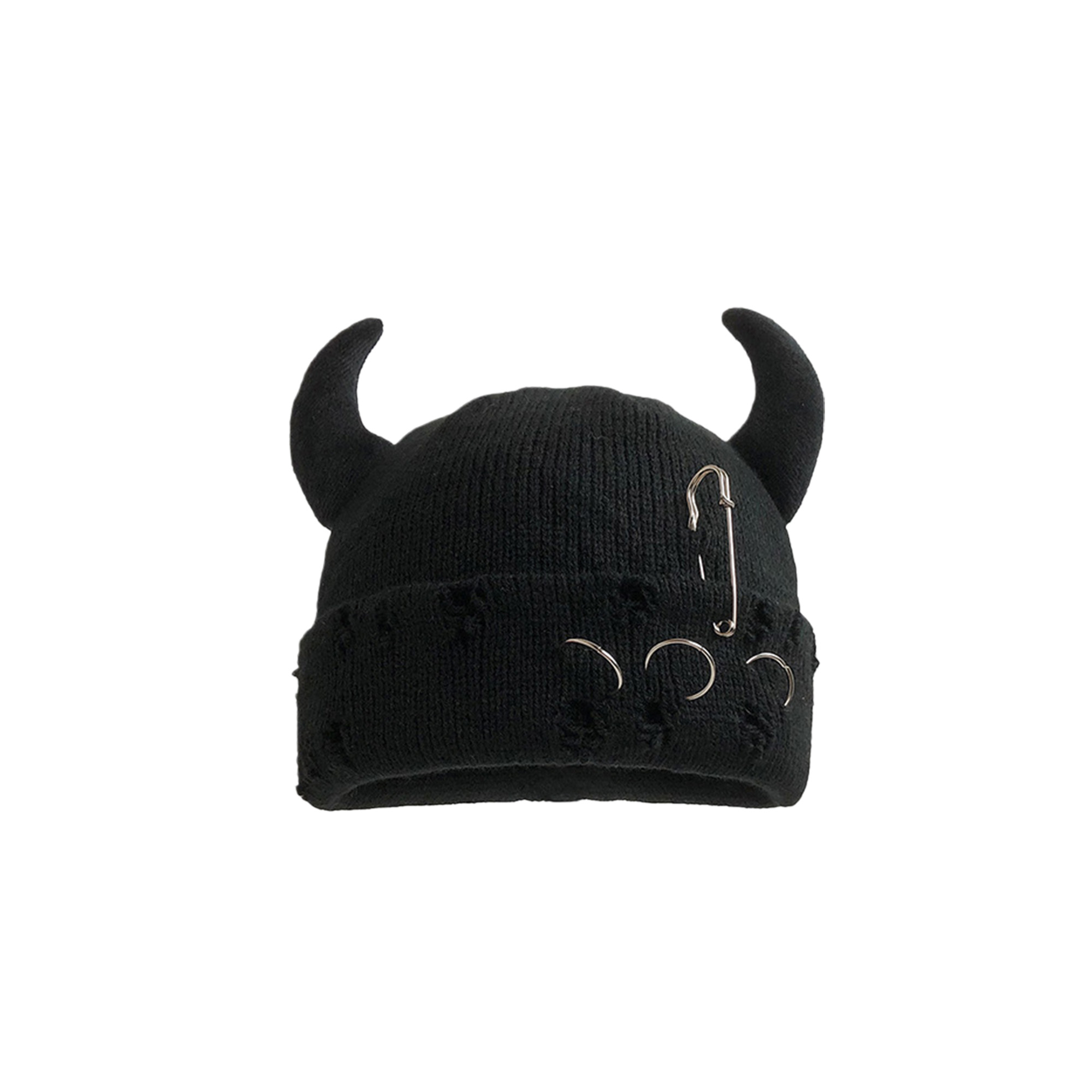 Custom Logo Horned Winter Knitted Hat 20
