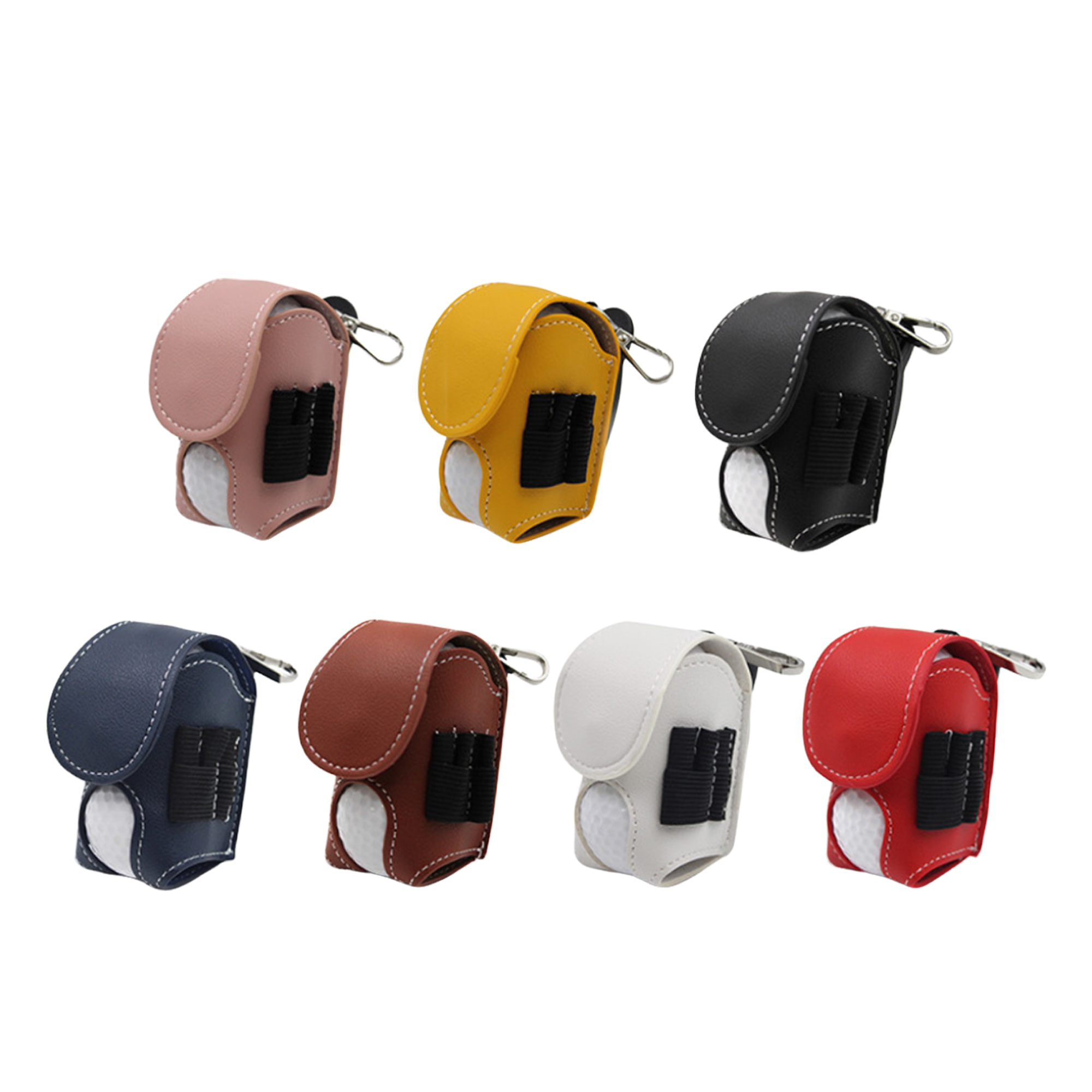 Compact Golf Ball Set Bag Made of PU Leather Material 13
