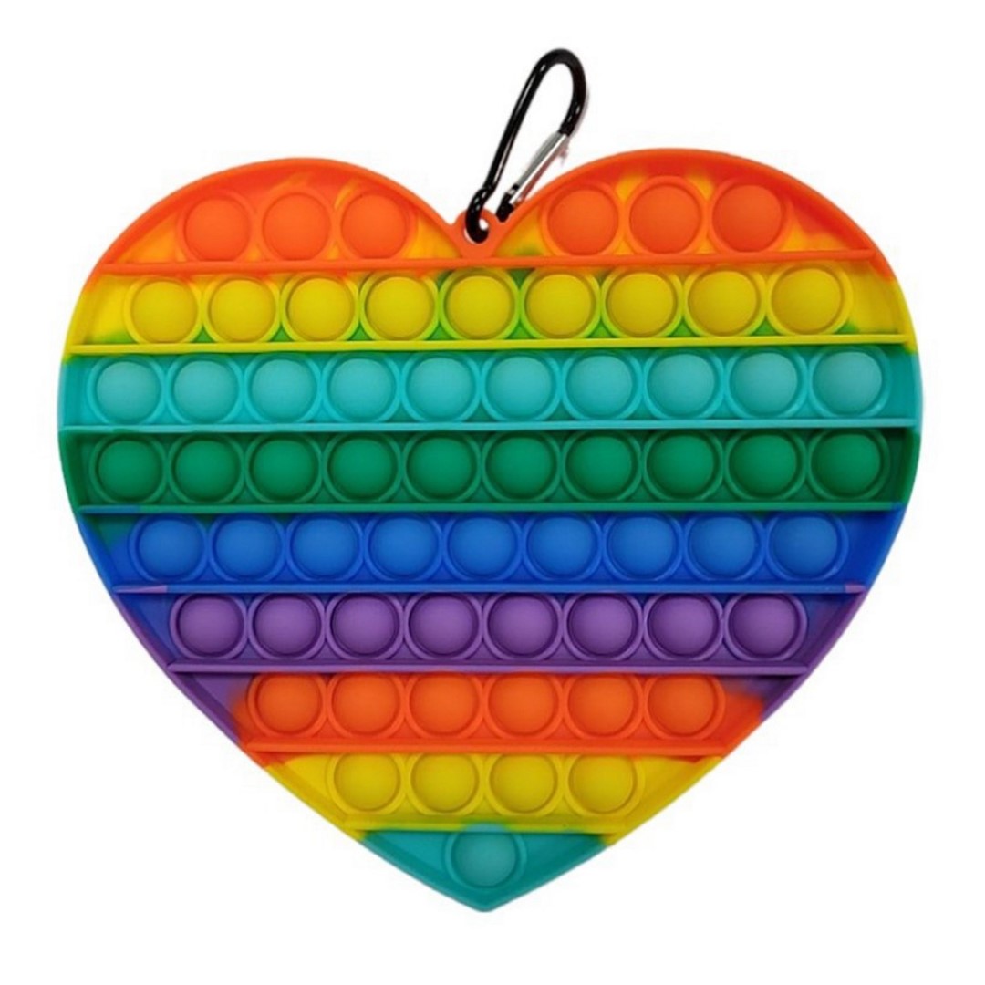 Heart Shape Rainbow Push Pop Bubble Fidget Toy