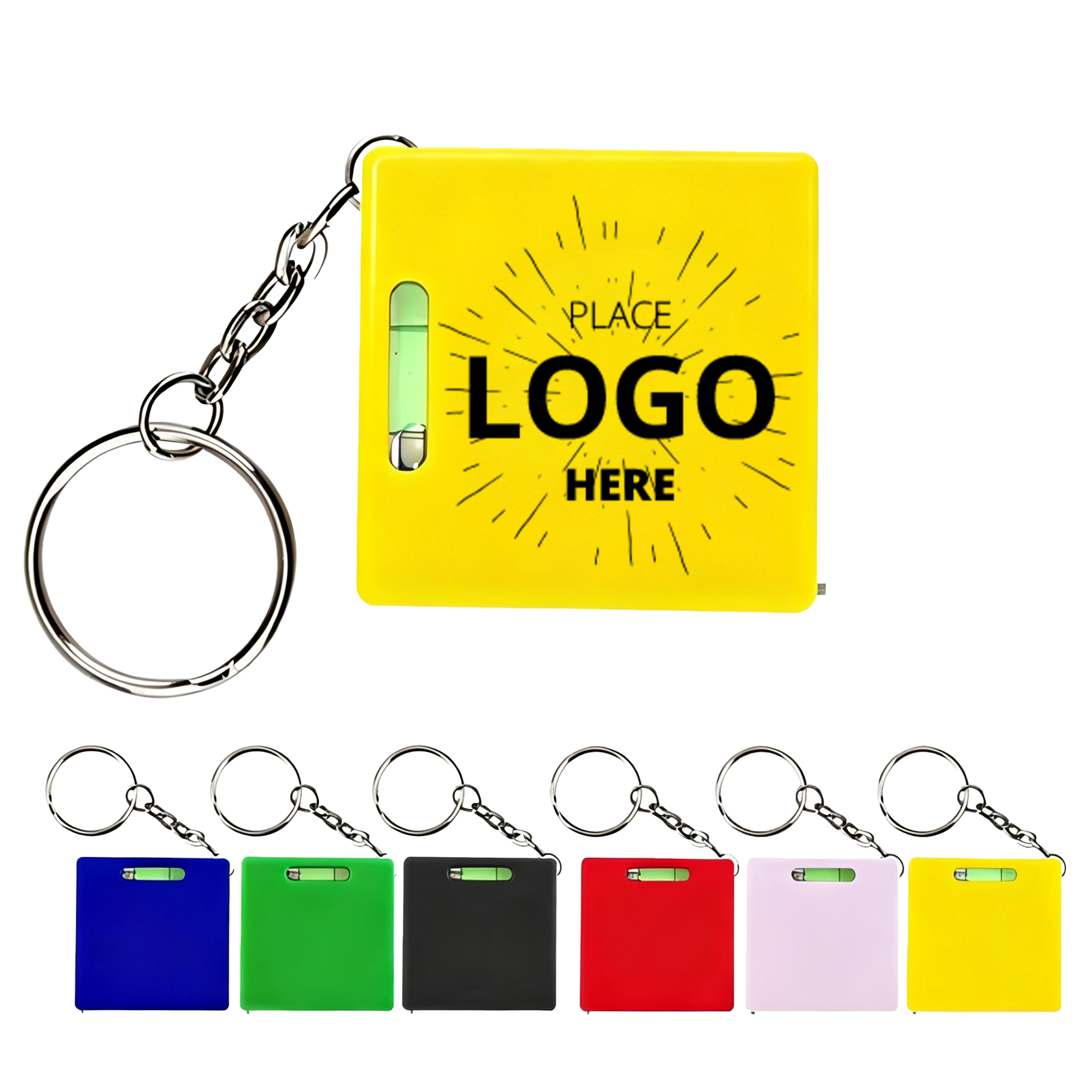 Mini Tape Measure Keychain with Bubble Level 2