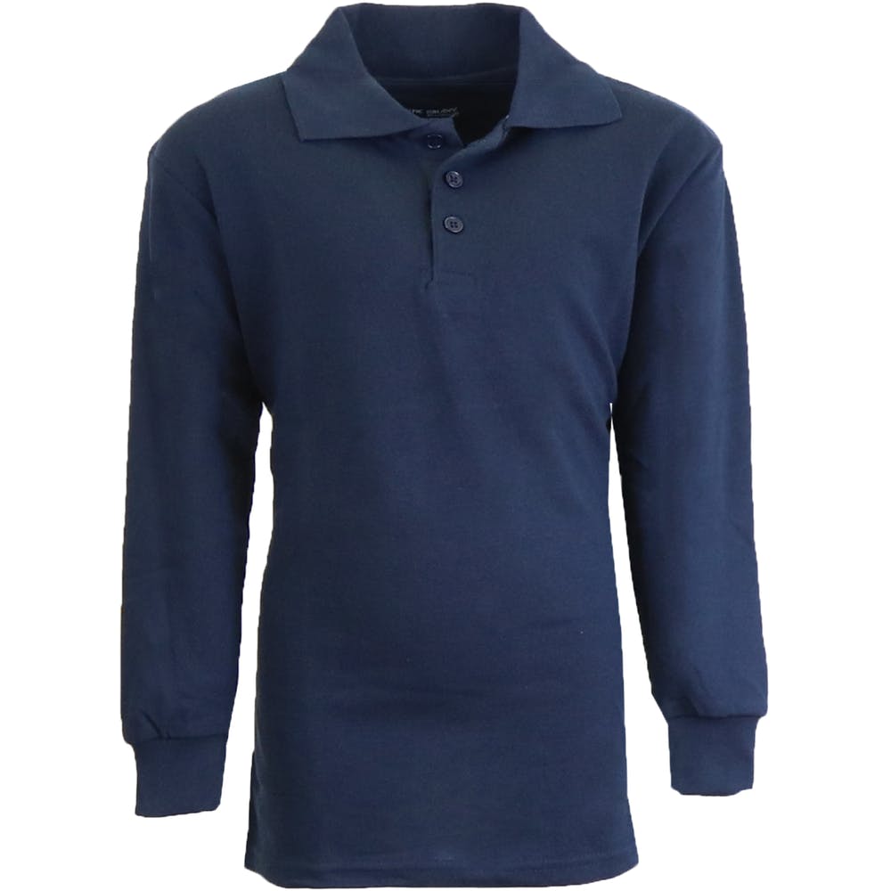 Boys' Uniform Polo Shirts - Sizes 10 Navy Long Sleeve 3
