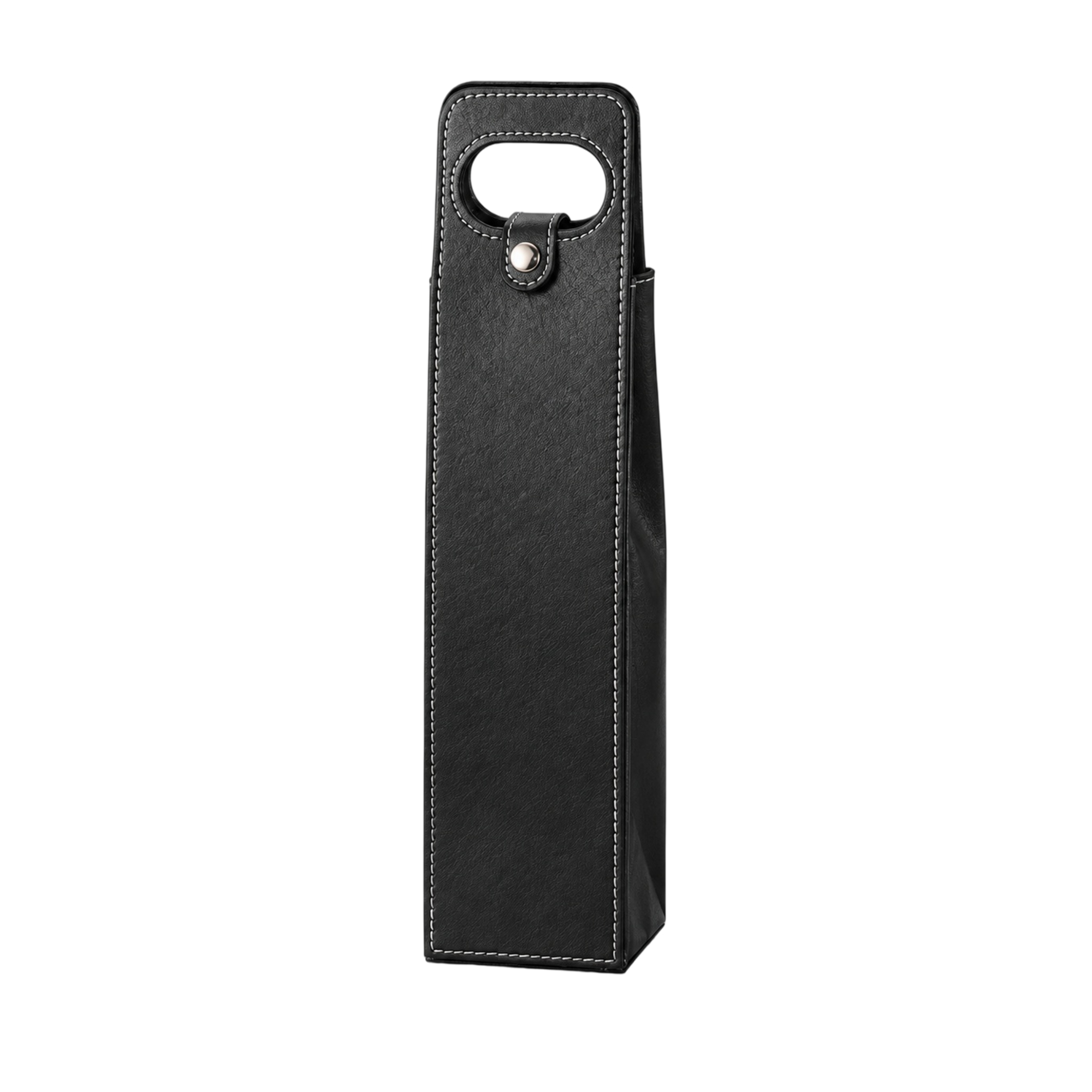 PU Faux Leather Single Bottle Wine Carrier With Handle 5