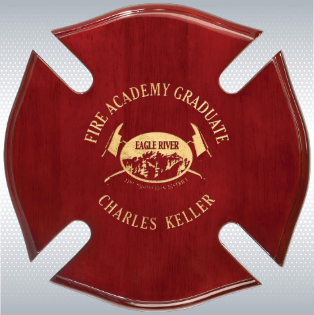 Rosewood Piano Finish Maltese Cross Plaque (10" x 10") 7
