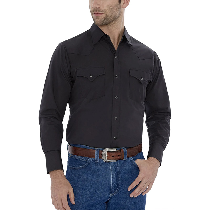 ELY Long Sleeve Solid Western Shirt 9