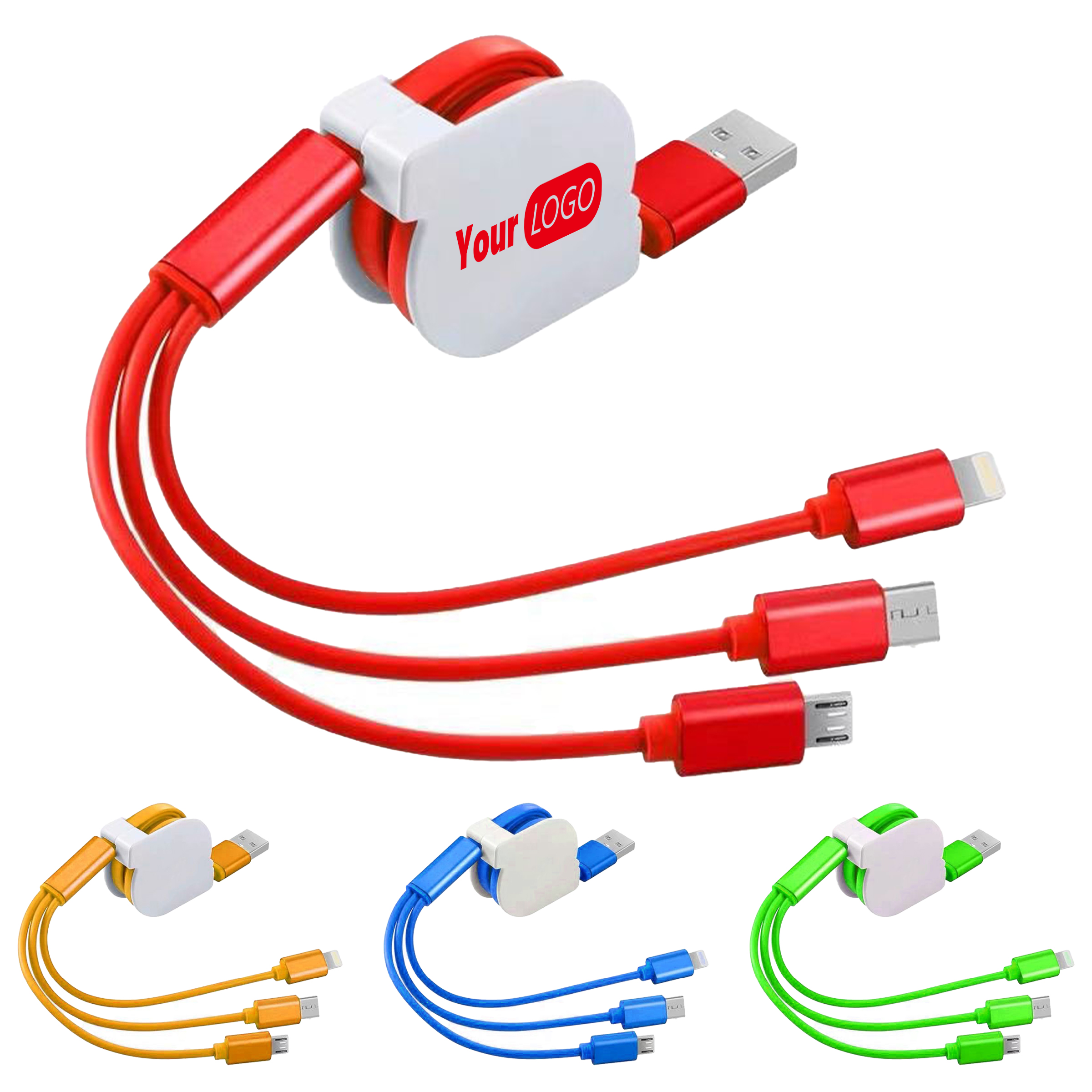 Aluminum Compact 3-In-1 Lanyard Charging Cable For Universal Compatibility