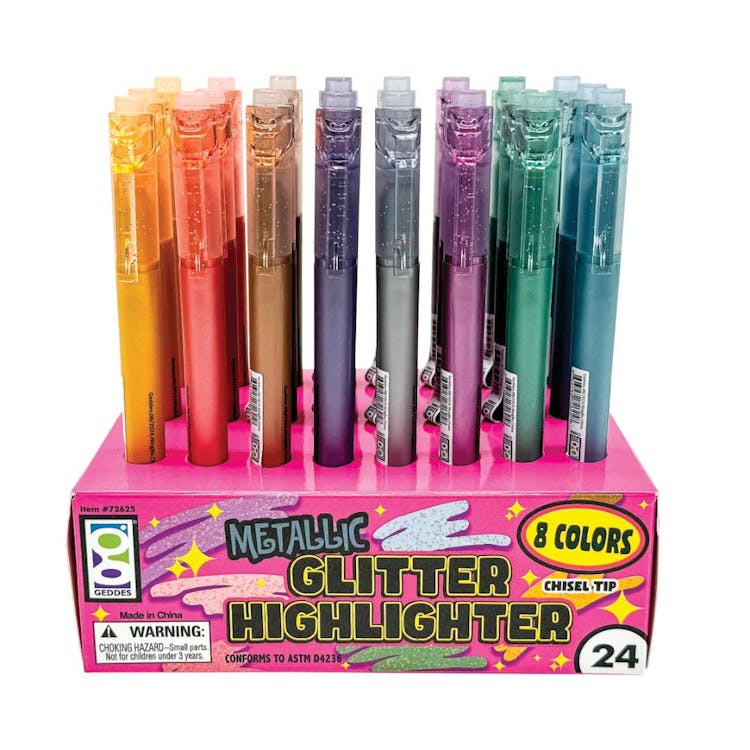 Metallic Glitter Highlighters - Assorted Colors 2