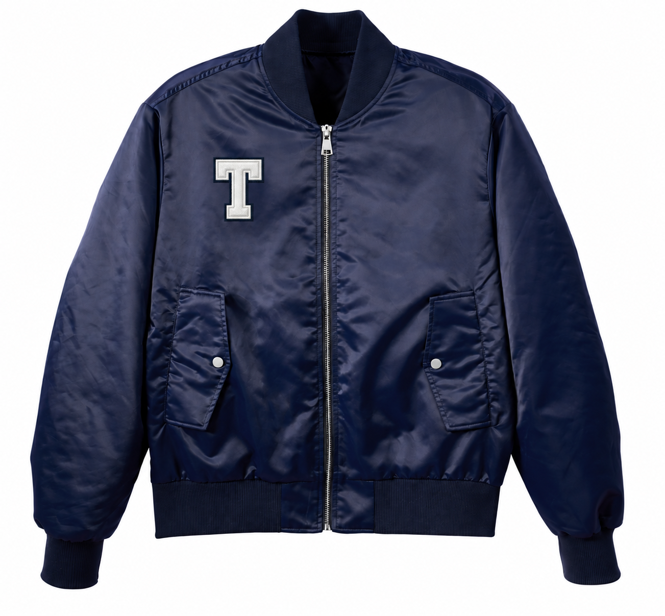 Padded Quilted MA-1 Style Nylon Bomber Jacket