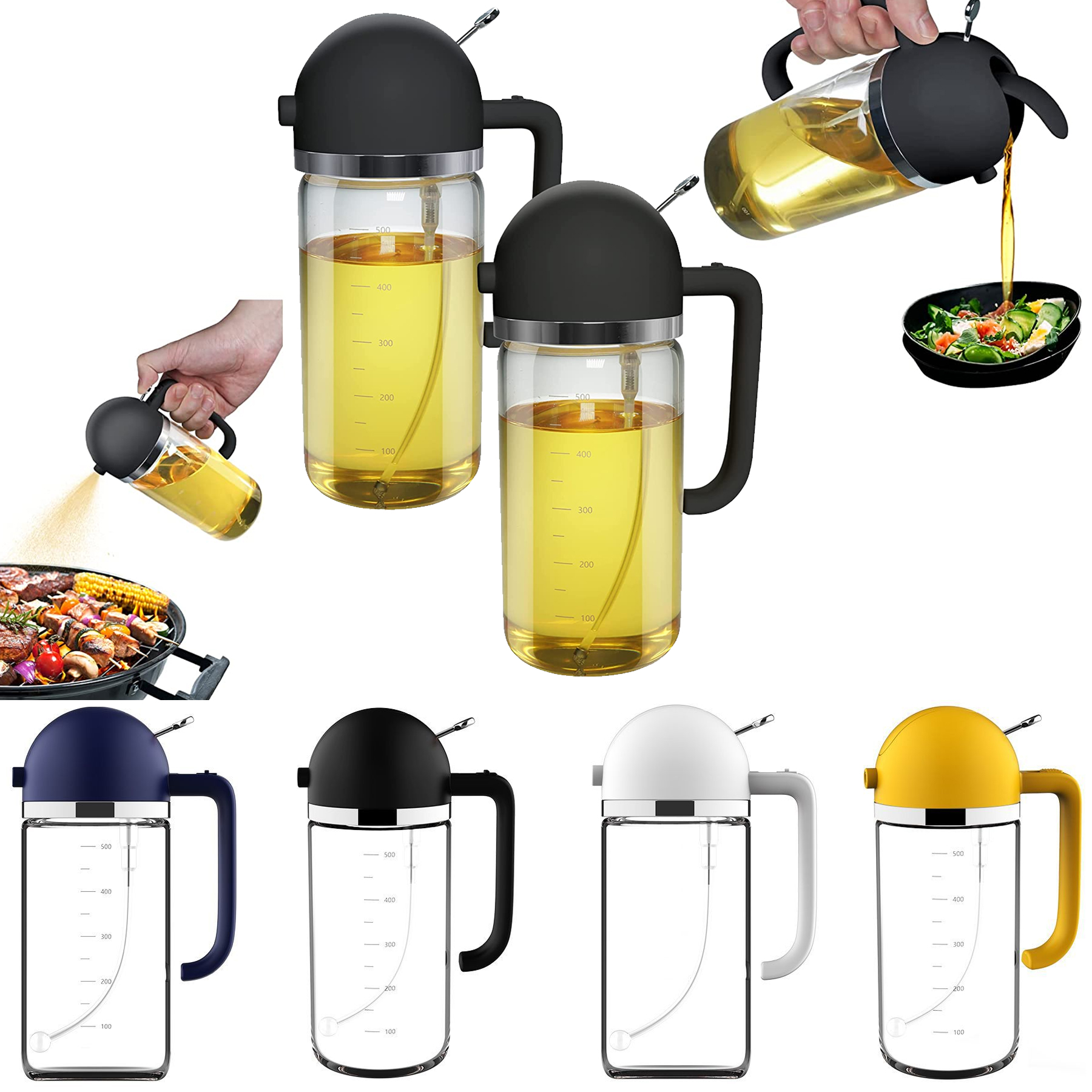 17oz 2 in 1 Olive Oil Sprayer Dispenser 5