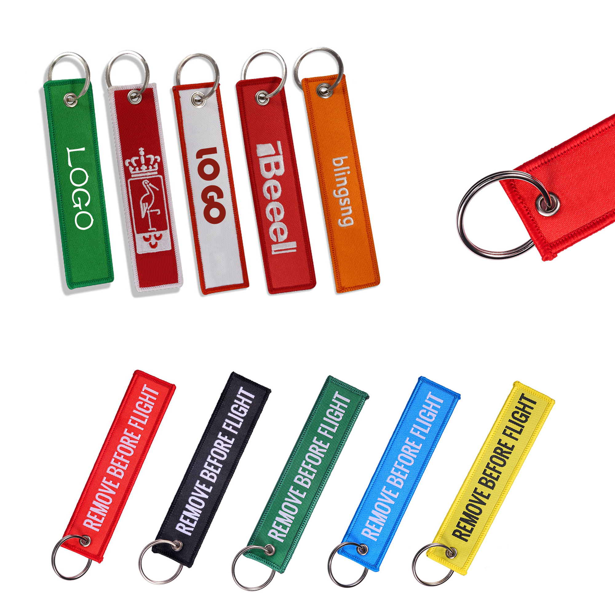 5.5" x 1.2" Weaving Label Keychain