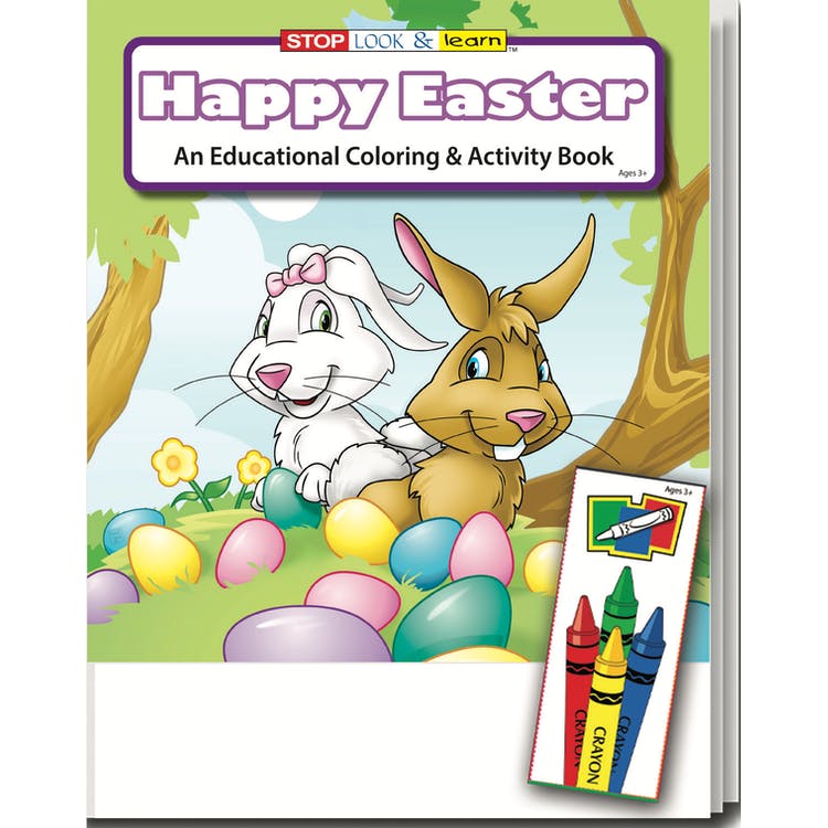 Happy Easter Coloring & Activity Book Sets - 4 Pack Crayons Ages 3-11 3