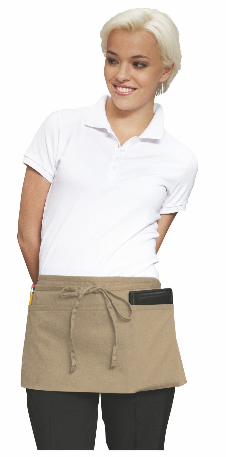 Khaki Three-Section Pocket Waist Apron