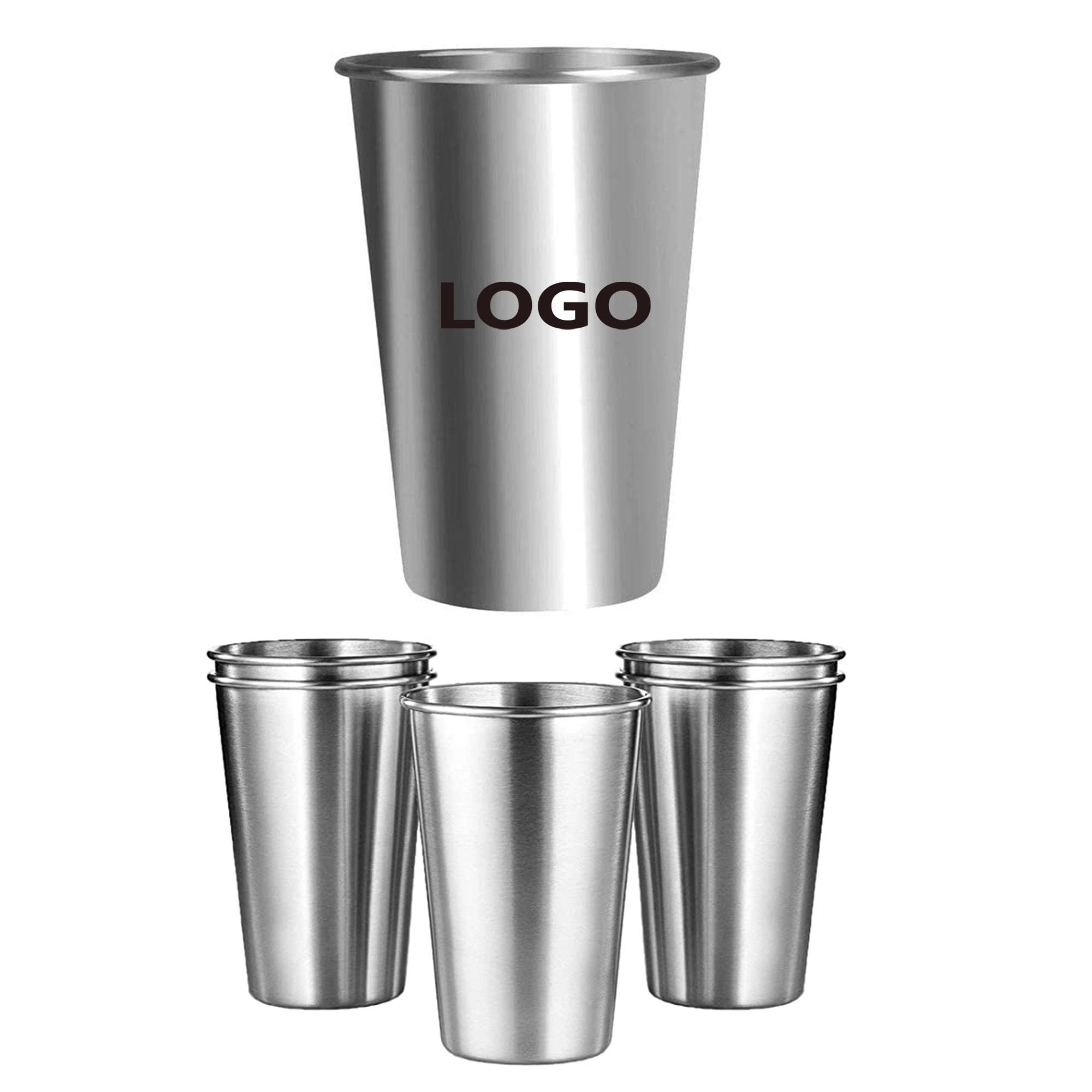 16 oz. Stainless Steel Pint Cups MOQ 50PCS